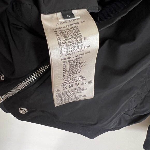 Diesel Bomber Jacket Black Blue Reversible Full Zip Size Small S Hooded - Picture 4 of 9